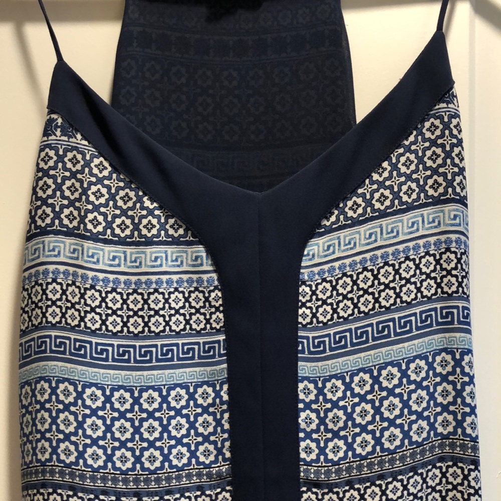 Blue Pattern Racerback Tank Top - Picture 2 of 4